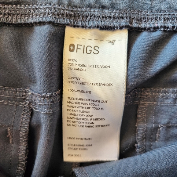 FIGS Mens Axim Cargo Scrub Pants Size Large Navy Blue Stretch T2001 Drawstring - Picture 3 of 5